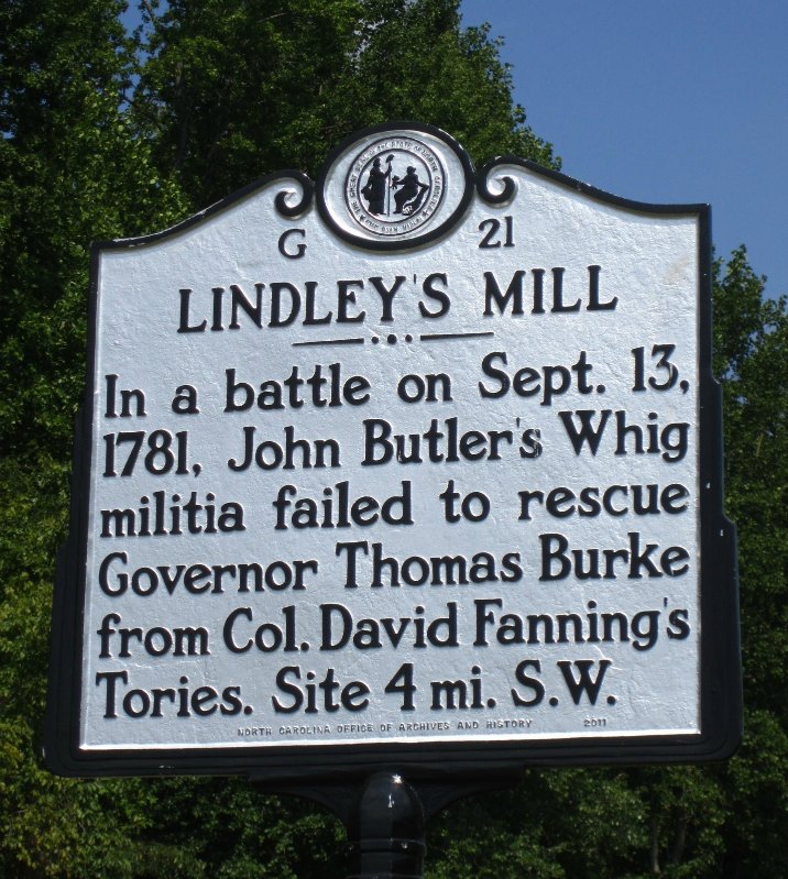 Militia Clash at Lindley’s Mill NC DNCR